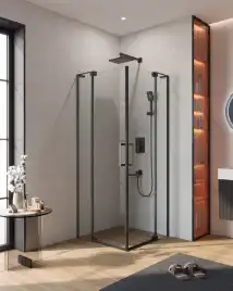 Душевой уголок CEZARES SLIDER-A-2-70/80-C-NERO прозрачное стекло, профиль Черный