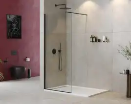 Душевая перегородка CEZARES LIBERTA-L-1-90-120-C-NERO стекло Прозрачное, профиль Черный