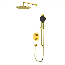 Душевая система для душа WHITECROSS Y gold YSET09TOPGL, термостатическая, скрытого монтажа, Золото глянцевое