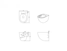 Подвесной унитаз Aquatek ГЕЛИОС AQ1993T-00 безободковый, со смывом ТОРНАДО, с сиденьем микролифт, Белый