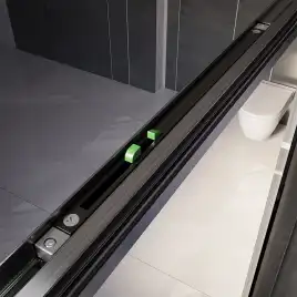 Душевой уголок  Veconi Premium Trento 150х90 PTC30-SP-15090-GR-01-C4, стекло Прозрачное профиль Брашированный графит