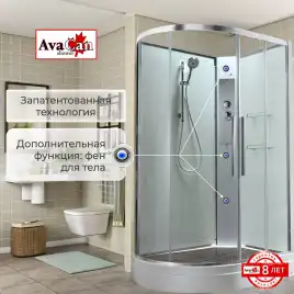 Душевая кабина AvaCan EM2812RNT 120x80 см, низкий поддон, без крыши, правая