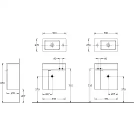 Тумба под раковину Kerama Marazzi LATO 50 см, LAT.50.1\WHT подвесная, Белая глянцевая