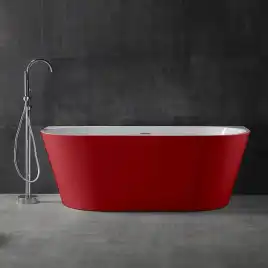 Акриловая ванна Abber 170х80 AB9216-1.7R, отдельностоящая, Красная глянцевая