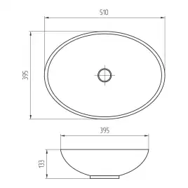 Раковина AVS Саманта 51x40 белый мрамор матовая с донным клапаном