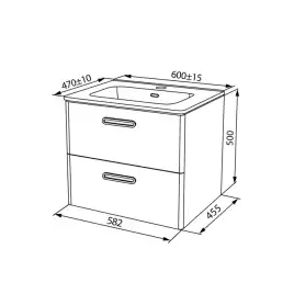 Тумба с раковиной IDDIS Brick 60, подвесная, Белая, BRI60W0i95K