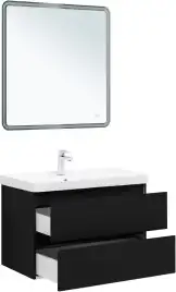 Тумба под раковину Aquanet Вега 2.0 80 черный, подвесная, 337955
