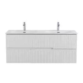 Тумба под раковину Cezares DUET-N 120 см, DUET-N-1200-2C-SO-2-BL подвесная, Bianco Lucido