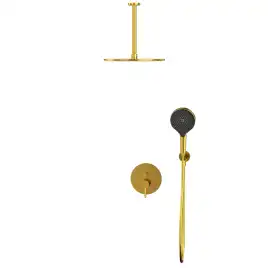 Душевая система для душа WHITECROSS Y brushed gold YSET12TOPGLB, скрытого монтажа, Золото брашированное