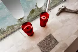 Раковина напольная ABBER KRISTALL 45х45х90 AT2701Rubin, круглая, красная