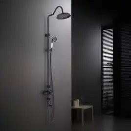 Душевая система Aquatek КЛАССИК AQ2543MB с термостатом, Черный матовый
