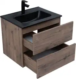 Тумба под раковину Aquanet Алвита New 60 2 ящика, дуб веллингтон табак 334184