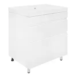 Тумба с раковиной Azario Эстима 80 CS00094636, напольная, Белая глянцевая