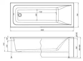 Акриловая ванна Aquanet Aura 180x70 (с каркасом), 362716