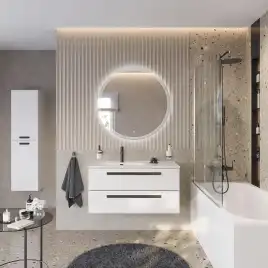 Тумба под раковину Cezares ECO-CER-N 100 см, ECO-CER-N-1000-2C-SO-BL-L (без ручек), Bianco Lucido