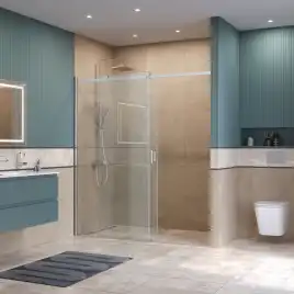 Душевая дверь BelBagno SOFT_CLOSE-2-BF-1-180-C-Cr стекло прозрачное, профиль Хром