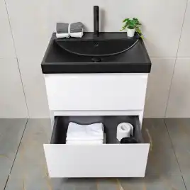 Тумба с раковиной AVS Гармония 60 белая, N821-07-600WG-02-610BM