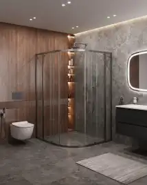 Душевой уголок CEZARES MOLVENO-RH-22-120/110-C-GM-IV стекло Прозрачное, профиль Оружейная сталь