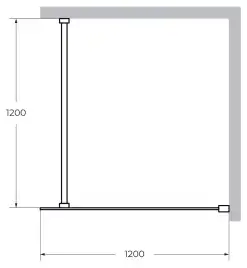 Душевая перегородка CEZARES LIBERTA-L-1-120-120-GR-Cr стекло Тонированное (графит), профиль Хром