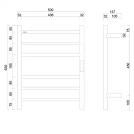 Полотенцесушитель электрический 50х63 ABBER Standard AH4606G золото матовое
