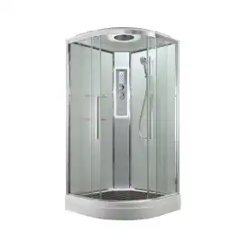Душевая кабина AvaCan EM2011LEDT 110x110 см, низкий поддон, с крышей