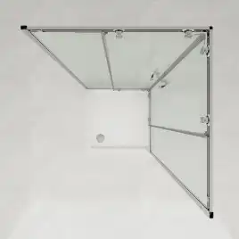 Душевой уголок Loranto 90х90 CS-AB01GG-90, профиль серый матовый, стекло Прозрачное