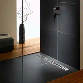 Душевой лоток Azario Harmony 45 см AZ-CH 450 HN с перфорированной решеткой, Хром матовый