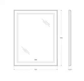 Зеркало BelBagno SPC-KRAFT-700-900-LED-TCH-WARM