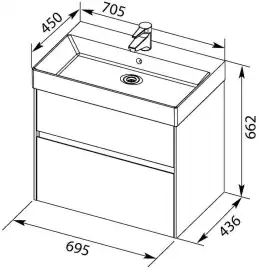 Тумба под раковину Aquanet Бруклин 70 белый 203959