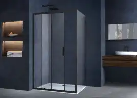 Душевой уголок Vincea Alpha 110х90 VSR-3AL9011CLB, дверь раздвижная, профиль черный, стекло прозрачное