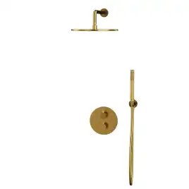 Душевая система для душа WHITECROSS Y brushed gold YSET08GLB, термостатическая, скрытого монтажа, Золото брашированное