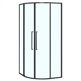 Душевой уголок Azario 100х100 AZ-S43-100-MB-CL, профиль черный матовый, стекло Прозрачное