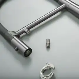 Смеситель для кухни с гибким изливом AVS PureRiver оружейная сталь, 811-170-GM