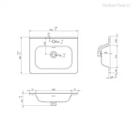 Тумба с раковиной FAURAplus, Lotos 60-2 напольная, белая, глянцевая
