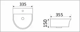 Умывальник CeramaLux 78370 335х355х150 Подвесная цвет Белый