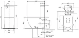 Чаша напольного унитаза Aquanet ZV-2-C1 с сиденьем микролифт, белый