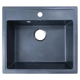 Кухонная мойка AZARIO Onda 565x505x200 искусственный мрамор, цвет черный: CS00105224