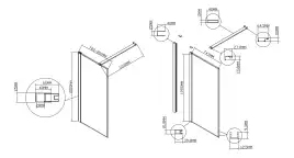 Душевая перегородка Vincea Walk in HS 80 VSW-1HS800CLG, профиль брашированное золото, стекло прозрачное