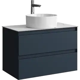 Тумба с раковиной подвесная Aqwella Geometria 80 GE01082GRM+STG814X476MW, со столешницей мрамор белый, цвет серый