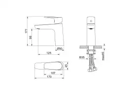 Смеситель для раковины Aquatek Бетта AQ1110BGM, Оружейная сталь