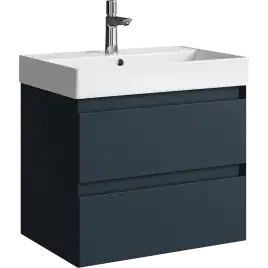 Тумба с раковиной подвесная Aqwella Geometria 65 GE01652GRM, с двумя ящиками, цвет серый