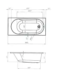 Акриловая ванна Marka One ATLAS 1500x700 Прямоугольная Белая 01атл1570
