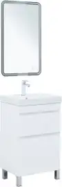 Тумба под раковину Aquanet Слим 50 напольная, белый сатин, 346041