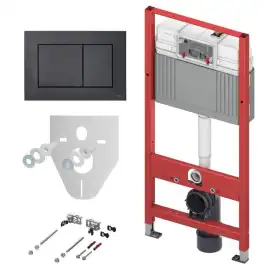 Инсталляция Tece TECE Base 2.0 9400401 + 9240407 для подвесного унитаза с кнопкой смыва  ТЕСЕNOW Черный матовый