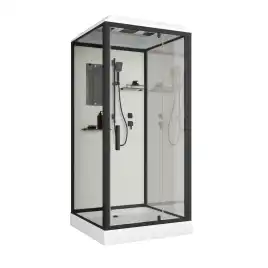 Душевая кабина Niagara Standart 100х100 ST100/15Q/BL низкий поддон, черный профиль