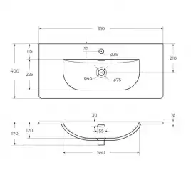 Керамическая раковина BelBagno BB-8099-3-90