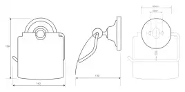 Держатель туалетной бумаги с крышкой 14 см BEMETA RETRO бронза 144112017