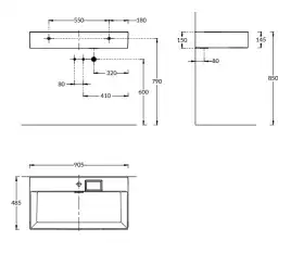 Раковина KERAMA MARAZZI LOGICA мебельная\подвесная, с одним отверстием 90 см, белая глянцевая, LO.wb.90.1