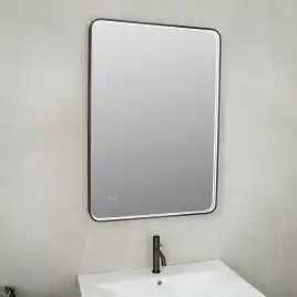 Зеркало с подсветкой AVS VI 70x100 см, антипар, черное матовое