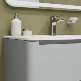 Тумба с раковиной IDDIS Edifice 80, подвесная, Светло-серый, EDI80L0i95K